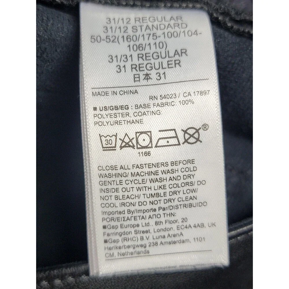 GAP Pants Womens 31 Black Vintage Slim High Rise Faux Leather Coated Modern - Picture 10 of 13